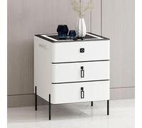 HJYBFA Smart Nightstand with Wireless Charging Station, USB and Adjustable LED Lights, End Side Table Speaker Fingerprint Lock(B3,Length 50cm)