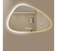 HJYCLFAZU 40x60CM Irregular LED Bathroom Mirror, Lighted Mirror With Smart Touch Switch, Wall-mounted Illuminated Vanity Mirror With Defogger, The Intelligent Display Time