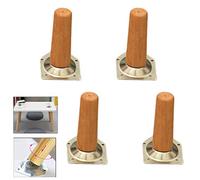 HJYCLFAZU 4pcs Solid Beech Furniture Legs for Bed Cupboard Bench TV Cabinet Inclined Wooden Table Leg Replacement Sofa Feet Dining Table Coffee Table Feet with Mounting Accessories (5cm/2")