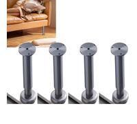 HJYCLFAZU Furniture Legs 4 Pieces Adjustable Aluminum Legs, Table Support for Kitchen, Living Room and Office, with non-Slip Bases (40-45CM, Gray)