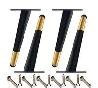 HJYCLFAZU Furniture Legs,Metal Sofa Legs,The Capacity of 4 Legs is1000kg/2204 Ibs,Sofa Coffee Table Bedside Chair Hardware Cabinet Feet,Black Gold(Pack 4) (25cm)