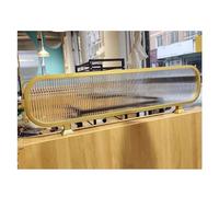 HJYCLFAZU Gold Striped Glass Room Divider for Dining Areas & Restaurants Stylish Decorative Partition 50x100cm Low Fence Raised Aisle Countertop Elegant Space Separator