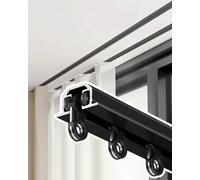 HJYCLFAZU Hidden Curtain Track System for Ceiling Mount, Window Rail Bracket Replacement, Compatible with Pleated Curtains and Valance, Drapes Rod Solution