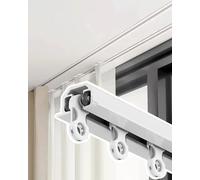 HJYCLFAZU Hidden Curtain Track System for Ceiling Mount, Window Rail Bracket Replacement, Compatible with Pleated Curtains and Valance, Drapes Rod Solution