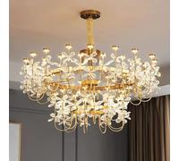 HJYCLFAZU Modern creative chandelier Extra Large Flower Crystal Ceiling Pendant Light LED Dining Room Over Table Modern Hanging Gold for Kitchen Island Living Girls Bedroom (C
