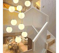 HJYCLFAZU Modern creative chandelier Multi Balls Minimalist Spiral Staircase Long Modern Creative Hotel Villa Stairwell Glass Ball Simple (Size : A-12)