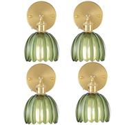 HJYCLFAZU Modern Green Glass Wall Light Sconce for Bedroom Nordic Style Adjustable E27 Lamp Ideal Bedside Staircase Vanity Contemporary Shade Lighting