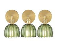HJYCLFAZU Modern Green Glass Wall Light with Adjustable E27 Sconce for Bedroom Staircase Vanity Nordic Background Lighting
