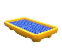 HJYCLFAZU Oil drum tray,Spill Containment Platform, Yellow and Black Polyethylene Spill Modular Platform with Flat Top Grating, Warehouses Factory Leakproof Tray, Stack Drums Pallet (Si