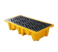 HJYCLFAZU Stackable Spill Containment Platform, Industrial Plastic Pallets with Drain Outlet for Warehouse, Garage & Basement Storage, Modular Design 130x68x30cm (51.2x26.8x11.8in)