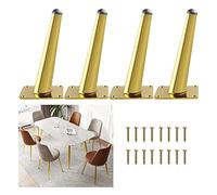 HJYCLFAZU Table Leg Furniture Legs 10cm 12cm 15cm 18cm 20cm 25cm 30cm 35cm, Metal Legs, Feet With Screws, Sofa Desk Dining Coffee Replacement 4 Pcs, Non-slip,Gold-18cm/7.09in