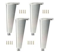 HJYCLFAZU Table Leg Furniture Legs 8cm 10cm 12cm 15cm 18cm 20cm 25cm 30cm 35cm, 4 Pcs Metal Legs, Adjustable Feet Replacement Black/Gold/Silver, for Cabinets, Sofas, Desks,Silver-30cm(11.8