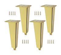 HJYCLFAZU Table Leg Furniture Legs 8cm 10cm 12cm 15cm 18cm 20cm 25cm 30cm 35cm, 4 Pcs Metal Legs, Adjustable Feet Replacement Black/Gold/Silver, for Cabinets, Sofas, Desks,Gold-25cm(9.8in)