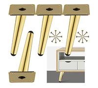 HJYCLFAZU Table Leg Furniture Legs Gold/Black, Modern Metal Oblique Legs, Support Feet, Replacement for Sofa Desk Coffee 10cm 12cm 15cm 18cm 20cm 25cm 30cm 35cm, 4 Pcs,Gold-25cm/9.8in