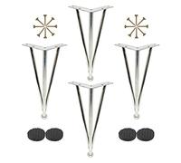 HJYCLFAZU Table Leg Hairpin Legs, 4 Pcs, Furniture Legs Adjustable, Metal Feet, Desk Sofa Coffee Cabinet Replacement 10cm 15cm 20cm 25cm 30cm 35cm 40cm 60cm,Silver-25cm/9.8i