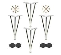 HJYCLFAZU Table Leg Hairpin Legs, 4 Pcs, Furniture Legs Adjustable, Metal Feet, Desk Sofa Coffee Cabinet Replacement 10cm 15cm 20cm 25cm 30cm 35cm 40cm 60cm,Silver-15cm/5.9i