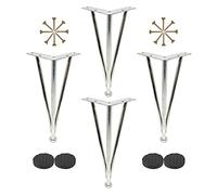 HJYCLFAZU Table Leg Hairpin Legs, 4 Pcs, Furniture Legs Adjustable, Metal Feet, Desk Sofa Coffee Cabinet Replacement 10cm 15cm 20cm 25cm 30cm 35cm 40cm 60cm,Silver-30cm/11.8