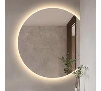 HJYCLFAZU Wall Mounted Bathroom Mirror, Half Moon Smart LED Dimmable Makeup Mirror, Anti-fog HD Decorative Mirror, Home Decor, Living Room, Bedroom