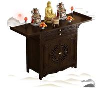 HJYDMQS Buddhist Altar Cabinet, Buddhist Altar Table with Storage Pooja, God of Wealth Cabinet Display Pedestal Chinese Cabinet Pedestal Offering Table(Size:120 * 40 * 100 cm)