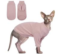Hjyokuso Cat Clothes - Sphynx Clothing, Pink Jumper, Breathable Pyjamas, Warm Coat, Sweater, Vest for Sphynx and Cornish Rex - XL