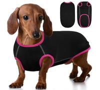 Hjyokuso Dachshund Jumper, Thin Breathable Dachshund Fleece T-Shirt, Stretch Pullover for Miniature Dachshunds, Suitable for Travel, Layering, or Relaxing, M Black