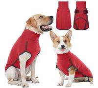 Hjyokuso Dog Jumper Fleece Vest Sweater, Warm & Lightweight Pullover Pajama Coat, Autumn Winter Cold Weather Puppy Clothes Jacket for Small Medium Large Dogs, Bright Red 2XL