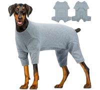 Hjyokuso Dog Onesie 5XL, Dog Pyjamas for Small Medium Large Dogs, Recovery Suit After Surgery, Pet Pajamas Jumpsuit, Protective Clothes to Stop Licking Scratching Shedding, Healing Recovery PJS Grey
