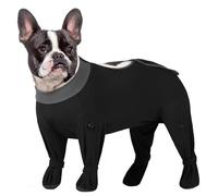 Hjyokuso Dog Recovery Suit with Legs, Post-Surgery Dog Body Suit, Black, Medium, Polyester/Spandex, Non-Slip Soles, Adjustable Fit, Licking Prevention, E-Collar Alternative