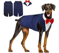 Hjyokuso Dog Tuxedo, Formal Dog Suit, Blue, XXL (Chest: 35.4 inches), Complete Outfit, Polyester and Cotton, Machine Wash
