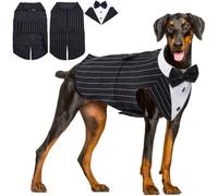 Hjyokuso Dog Tuxedo, Formal Wear Vest for Dogs, Black, Size L (Chest: 25.6", Body: 16.5"), Adult, Medium Dogs, Wedding, Birthday, Halloween, Christmas