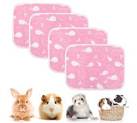 Hjyokuso Guinea Pig Cage Liners, 4 Pack Waterproof Machine-Washed and Reused Guinea Pig Bedding, High Absorbent Small Animal Pee Pads for Rabbit, Hamsters, Squirrel,Hedgehog, Mice and Gerbil -Whales