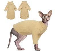 Hjyokuso Hairless Cat Sweater, Sphynx Clothes, Kitten, Breathable Sweaters For Cats, Pullover With Sleeves, Jumpers Only, , Cornish Rex, Devon, Khaki