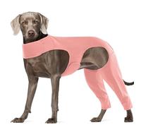 Hjyokuso Recovery Suit for Dogs, Surgery Leg Protection, Lick Sleeve for Rear Leg, Elbow Protector, Prevents Licking and Biting, Avoids Wound Infection Pink XXL