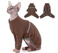 Hjyokuso Sphynx Cat Clothes, Breathable Soft Cat Jumpers For Cats Only, Cat Coat with Four Legs, Cat T-Shirt, Warm Cat Sweaters, Cat Pajamas Jumpsuit Vest for Sphynx, Cornish Rex, Devon Rex,Peterbald