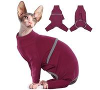 Hjyokuso Sphynx Cat Clothes - Breathable Soft Jumpers, Coat With Four Legs, T-Shirt, Warm Sweaters, Pajamas Jumpsuit Vest for Sphynx, Cornish Rex, Devon Rex, Peterbald