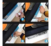 HJYOUXUAN Car Door Sill Protector for Renault Captur 2 2024 2025 Accessories, 4 Pcs Stainless Steel Kick Plate Guard Protectors Car Sill Protectors Strips