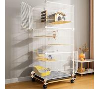 HJYryhyfddply Extra Large Metal 5-Tiers Small Animal Cages with Universal Wheel for Adult Rats Ferret Chinchilla Guinea Pig Large Hamster