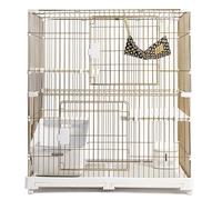 HJYXXSR Catio Cat Enclosures Outdoor for Cats, Cage Enclosure Playpen, Large Space with Wheels, Multi-Feature Enclosed Condo Indoor Happy Feline Friends(Gold)