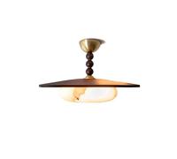 HJYXXSR Imitation Marble Glass Oval Pendant Light, Walnut Wood Grain Modern Led Ceiling Fixture For Living Room, Dining Room, Bedroom, Study, And Kids Room A