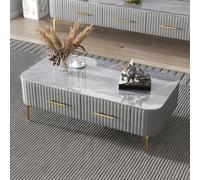 HJYXXSR Modern 16" H Slate Coffee Table with TV Cabinet Combination Gray 47" L x 24" W 16.5"