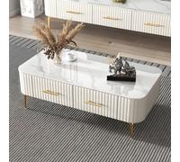 HJYXXSR Modern Slate Coffee Table Set with TV Cabinet 39" L x 20" W 17" H Simple & Stylish Living Room Furniture