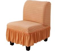 HJYXXSR N/A Armless Chair Slipcovers, Club Slipcover, Seersucker Accent Covers with Skirt, Slipper for Bedroom Dining Living Room,I