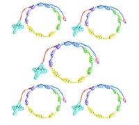 HJYZY 10 pcs Pulsera Decenario Knotted with Woven Cross Adjustable Rosary Cross Bracelet - Multiple Colour Suitable for men and women (Colourful)