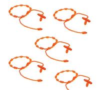 HJYZY 10 pcs Pulsera Decenario Knotted with Woven Cross Adjustable Rosary Cross Bracelet - Multiple Colour Suitable for men and women (Orange)