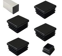 HJYZY 100 x 100mm Square Plastic Plug Black Tubing Post End Cap Heavy Duty Tubing Post End Cap Tubing Post End Cap Chair Glide for Table Chair Shelf Insert Finishing Plug 4 pcs