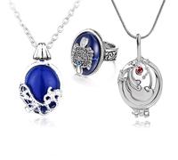 HJYZY 13 pcs The Vampire Diaries Jewelry Sticker Daywalking Katherine Sapphire Crystal Pendant Necklaces Elena Gilbert Opening Vervain Locket Pendant Necklace Daylight Walking Signet Damon's Ring