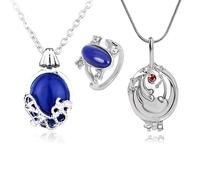 HJYZY 13 pcs The Vampire Diaries Jewelry Sticker Daywalking Katherine Sapphire Necklace Elena Gilbert Opening Vervain Locket Pendant Necklace Elena Sapphire Crystal Daylight Ring