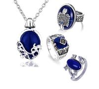 HJYZY 14 pcs The Vampire Diaries Sticker Elena Daylight Walking Signet Damon's Caroline's Ring Katherine Necklace Set