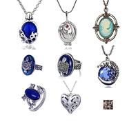 HJYZY 18 pcs The Vampire Diaries Necklaces Elena Daylight Walking Signet Damon's Ring Elena Gilbert Daywalking Katherine Sapphire Crystal Pendant Necklaces Sticker Set