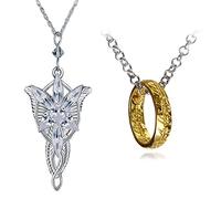 HJYZY 2 pcs Cosplay Elven Leaf Arag0 Arvven Even Pendant Necklace The Ring Pendant Necklace